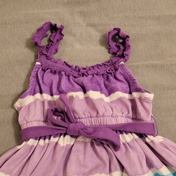 Colorful and Stripped Purple Girl Dress, Size 5 - Picture 7 of 8